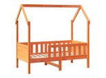 Syfax™ Giroletto Casetta Bambini Marrone Cera 80X160 Cm Massello Pino