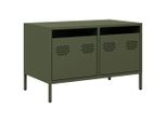 Syfax™ Mobile Tv Verde Oliva 68X39X43,5Cm In Acciaio Laminato A Freddo