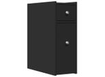 Syfax™ Armadietto Da Bagno Stretto Con Ruote Nero In Truciolato