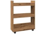 Syfax™ Carrello Stretto A 3 Livelli Rovere Artigianale In Truciolato