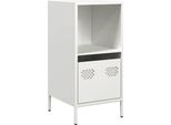Syfax™ Credenza Bianca 35X39X73,5 Cm In Acciaio Laminato A Freddo