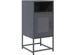 Syfax™ Comodino Antracite 36X39X78 Cm In Acciaio Laminato A Freddo
