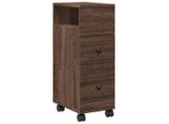 Syfax™ Mobile Da Bagno Stretto Con Ruote Rovere Marrone In Truciolato