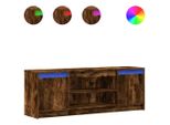 Syfax™ Mobile Porta Tv Con Led Rovere Fumo 139,5X34X50Cm In Truciolato