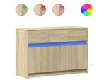 Syfax™ Mobile Porta Tv Con Led Rovere Sonoma 91X34X61 Cm In Truciolato