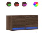 Syfax™ Mobile Tv A Parete Con Luci Led Rovere Marrone 80X31X35 Cm