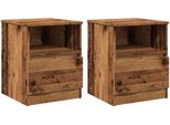 Syfax™ Comodini 2 Pz Legno Antico 40X40X50 Cm In Legno Multistrato
