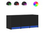 Syfax™ Mobile Porta Tv Con Led Nero 97X34X40 Cm In Truciolato