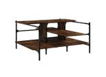 Syfax™ Tavolino Salotto Rovere Fumo 100X100X48,5Cm Legno Multistrato