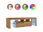 Syfax™ Mobile Porta Tv Con Led Artigianale 140X36,5X40 Cm Multistrato