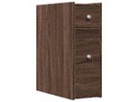 Syfax™ Armadietto Da Bagno Stretto Con Ruote Rovere Marrone Truciolato