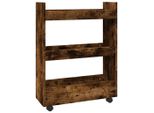 Syfax™ Carrello Stretto A 3 Livelli Rovere Fumo In Truciolato