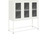 Syfax™ Credenza Bianca 100,5X39X107 Cm In Acciaio Laminato A Freddo