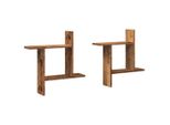 Syfax™ Mensole Da Parete 2Pz Legno Vecchio 50X12X50 Cm In Truciolato
