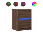 Syfax™ Comodini Con Luci Led 2Pz Rovere Marrone In Legno Multistrato