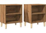 Syfax™ Comodini Rovere Artigianale 2 Pz 40X30X50 Cm Legno Multistrato