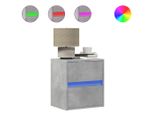 Syfax™ Mobile Tv A Parete Con Luci Led Grigio Cemento 41X31X45 Cm