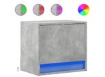 Syfax™ Comodini A Parete Con Luci Led 2 Pz Grigio Cemento