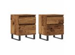 Syfax™ Comodini 2Pz Legno Antico 40X35X50 Cm In Legno Multistrato