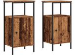 Syfax™ Comodini Legno Antico 2 Pz 41X31X80 Cm In Legno Multistrato