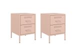 Syfax™ Comodini 2 Pz Rosa 36X39X50,5 Cm In Acciaio