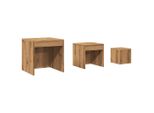 Syfax™ Tavolini Impilabili 3 Pz Rovere Artigianale Legno Multistrato
