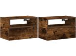 Syfax™ Comodini A Muro 2 Pz Rovere Fumo 45X26X28,5 Cm