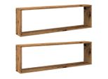 Syfax™ Mensole Parete A Cubo 2 Pz Legno Vecchio 100X15X30Cm Truciolato