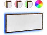 Syfax™ Specchio Bagno Led Rovere Fumo 100X8,5X37Cm Legno Multistrato