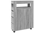 Syfax™ Mobile Da Bagno Stretto Con Ruote Grigio Sonoma In Truciolato