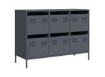 Syfax™ Credenza Antracite 101,5X39X73,5Cm In Acciaio Laminato A Freddo