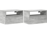 Syfax™ Comodini A Muro 2 Pz Grigio Cemento 45X26X28,5 Cm