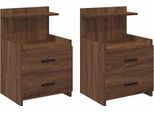 Syfax™ Comodini 2 Pz Con 2 Cassetti In Rovere Marrone 40X36,5X62 Cm