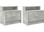 Syfax™ Comodini Con Cassetto 2 Pz Grigio Cemento 51X31X47 Cm