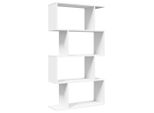 Syfax™ Libreria Divisoria A 4 Ripiani Bianca 70X24X129 Cm In Legno Ingegnerizzato