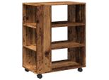 Syfax™ Mobiletto Con Ruote Legno Antico 60X35X75 Cm Legno Multistrato