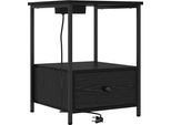 Syfax™ Armadio Da Notte Rovere Nero 42 X 41 X 56 Cm Legno Multistrato
