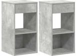 Syfax™ Comodini Con Cassetto 2 Pz Grigio Cemento 35X34X66,5 Cm