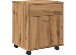 Syfax™ Armadietto Con Ruote Rovere Artigianale 45X38X54 Cm Truciolato