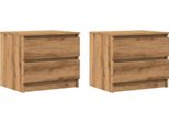 Syfax™ Comodini 2Pz Rovere Artigianale 50X40X43.5 Cm Legno Multistrato