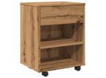 Syfax™ Armadietto Con Ruote Rovere Artigianale 46X36X59 Cm Truciolato