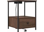 Syfax™ Armadio Da Notte Con Cassetto Rovere Marrone 42 X 41 X 56 Cm