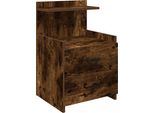 Syfax™ Comodino Con 2 Cassetti Rovere Affumicato 40X36,5X62 Cm