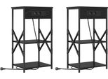 Syfax™ Armadio Da Notte 2 Pcs Rovere Nero 41 X 31 X 76 Cm