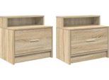 Syfax™ Comodini Con Cassetto 2 Pz Rovere Sonoma 51X31X47 Cm