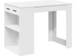 Syfax™ Scrivania Con Cassetto E Ripiano Bianca Legno Multistrato