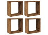 Syfax™ Mensole Parete A Cubo 4 Pz Legno Vecchio 30X15X30 Cm Truciolato