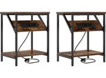 Syfax™ Armadio Da Notte 2 Pcs Rovere Fumé 38 X 30 X 48 Cm