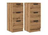 Syfax™ Credenze 2 Pz Rovere Artigianale 30X30X70 Cm Legno Multistrato