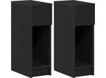 Syfax™ Comodini Con Cassetto 2 Pz Rovere Nero 20X36X60 Cm